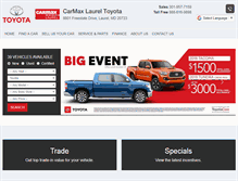 Tablet Screenshot of carmaxlaureltoyota.com